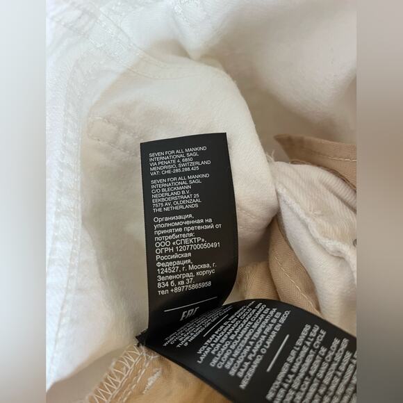 7 For All Mankind Jeans Womens 24 Easy White Straight Ankle floral Embroidery - Picture 14 of 16